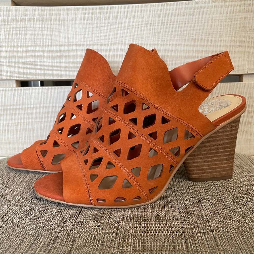 Vince Camuto Women's Deverly Cutout Nubuck Heeled Sandals, Size 9W/40